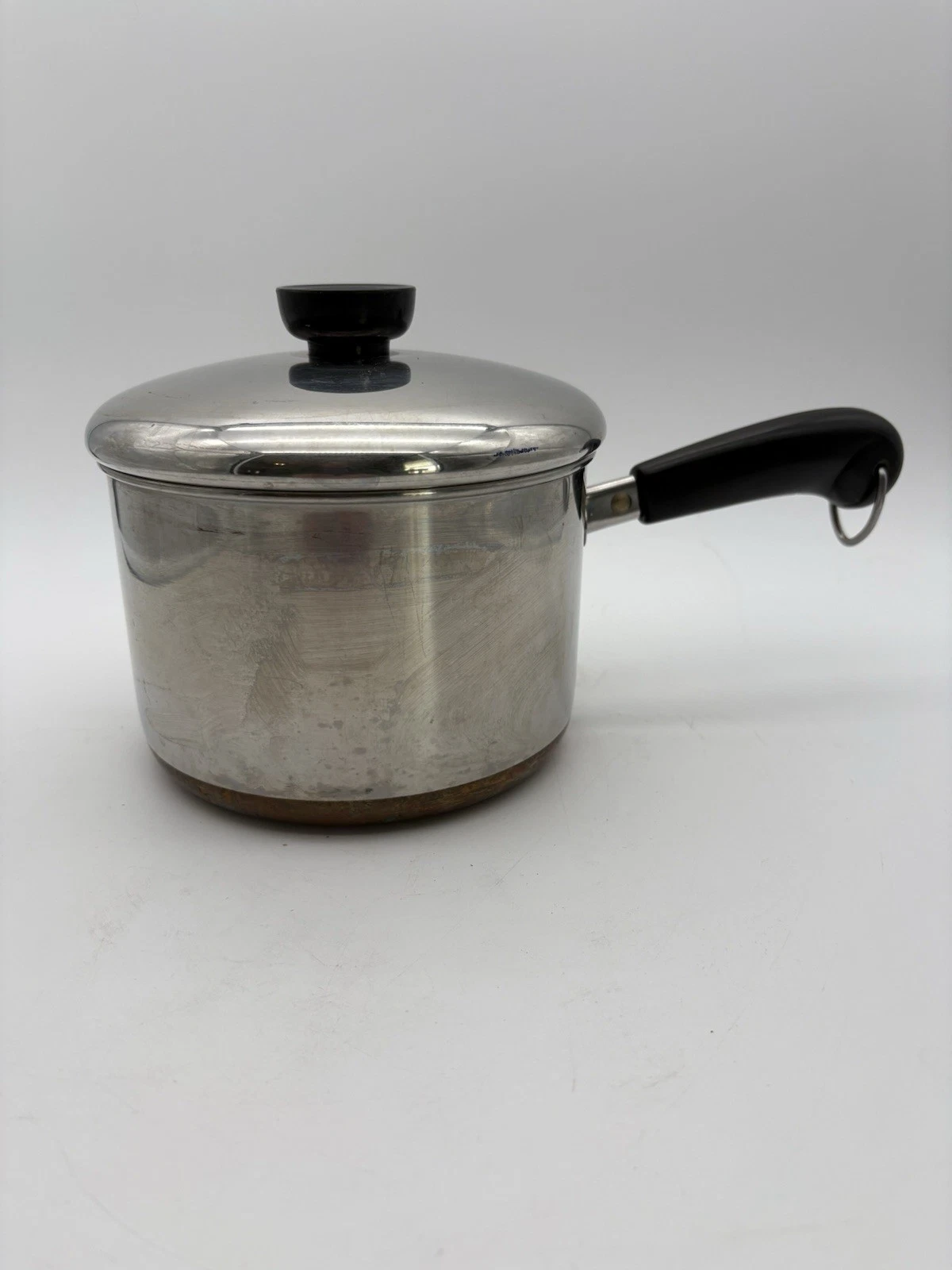 Vintage Revere Ware 2 qt Sauce Pan, Copper Bottom, Stainless Steel, With Lid