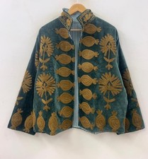 Boho Velvet Suzani Winter Short Jacket | Winter Handmade Jacket | Embroidered Ja