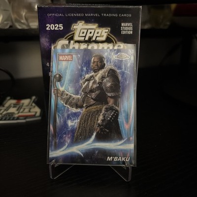 2025 Topps Chrome Marvel Studios #83 (Sky Blue RayWave Refractor)  M'BAKU