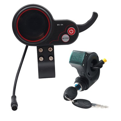 QS-S4 36V-60V Daumengas-LCD-Display + 3PIN-ZüNdschlossschlüSsel für Zero 8 8908