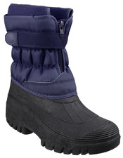 Cotswold Chase Mens/Womens Stable Yard Winter Snow Zip Boots Wellies - Navy