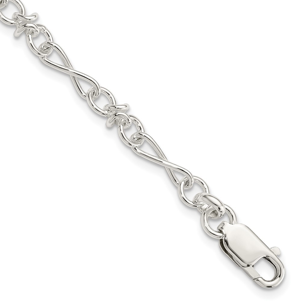 925 Sterling Silver fancy Link Chain Bracelet 7.5