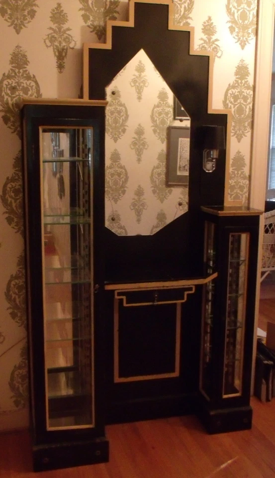 Antique bookcase with glass doors - Image 3 of 4