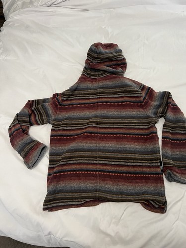 VISSLA Mens Descanso Hooded Popover Hoodie Large Cotton Southwest Stripe Woven - Picture 8 of 12