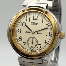 Seiko Silver Wave 2628-0110 Quartz Watch Small Seconds Vintage From Japan