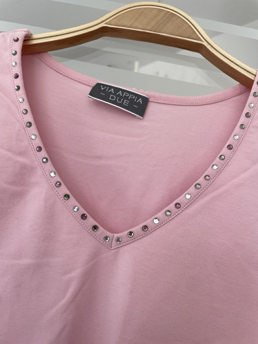 W Neu Rabe Shirt Stretch T-Shirt Metall Applikation Schmetterling 50 XXXL Pulli - Bild 7 von 24
