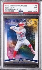 2019 PANINI CHRONICLES ASCENSION BLUE #8 MIKE TROUT #/99 PSA 7