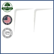 5" x 6" Wall Shelf Brackets, White Finish, 2 Count for Home Organization