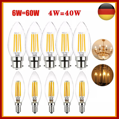 E14 B22 LED 6W kerzenbirnen Dimmbar Leuchtmittel Glühbirne Kerze Lampe Warmweiß