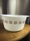 Vintage Pyrex Town & Country 1 Qt Casserole Dish White/Brown Star #473 NO LID