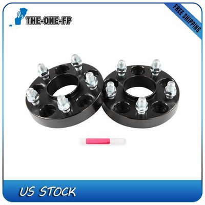 2 X Wheel Spacers 5x4.5'' 5x114.3mm 1'' Thick Hubcentric M14x1.5 64.1mm Black