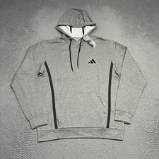 Adidas Game Go Hoodie Mens Medium Gray Pullover Sweatshirt Climawarm JJ1179