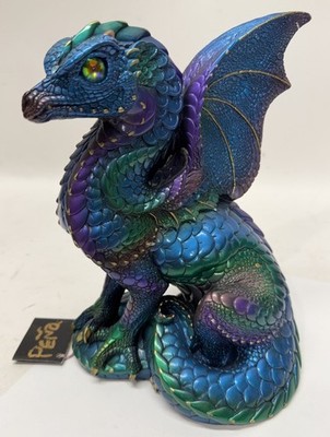 Spectral Windstone Editions Emerald Peacock Dragon Iridescent Reptile. VERY RARE