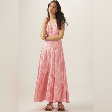 Farm Rio Sleeveless Tiered Dress Pink Size Small