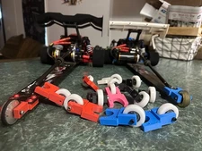 rc wheelie bar wheel mount and wheels