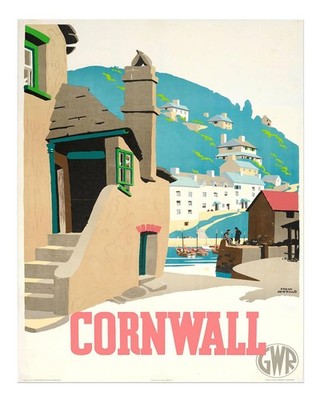 Vintage Cornwall Reiseplakat Wandkunst Malerische K�stenansicht K�ste