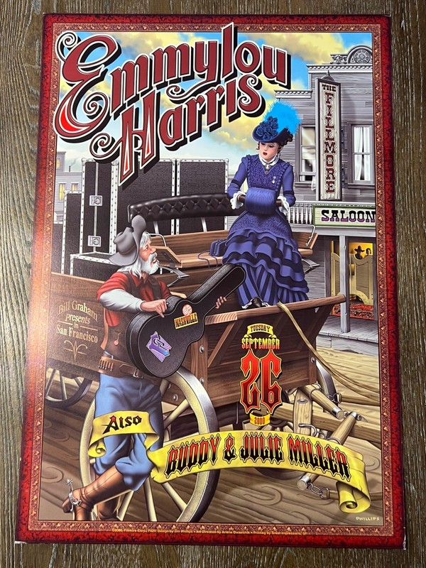Emmylou Harris Original 13x19 Concert Poster 2000 Fillmore San Francisco 
