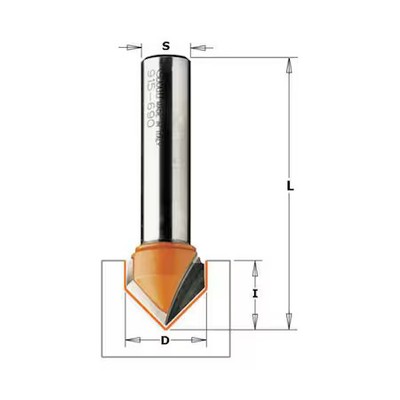 Cmt 815.690.11 V Grooving Router Bit, Hw, 3/4 In