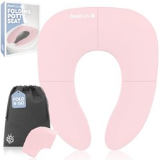Compact Folding Travel Potty Training Seat - Fits Round  Oval Toilets, Pink