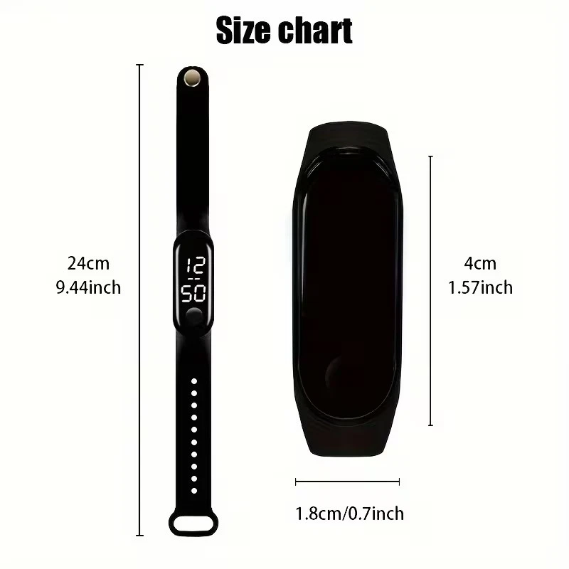 Watch size chart dimensions