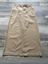 Vintage GAP Khakis Y2K A Line Maxi Skirt Womens 4 Cotton Grunge Modest Long