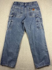 Carhartt Jeans Mens 34x30 32x29 Denim Carpenter Utility Dungaree Workwear B13