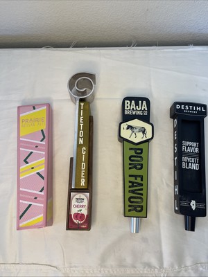 Lot Of 4 Tap Handles Destihl Baja Brewing Co Tieton Cider  Prairie Artisan Ales