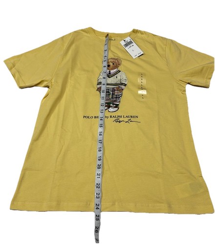 Polo Ralph Lauren’s kids Yellow Short Sleeved Polo Bear T-Shirt 100% cotton 4-16 - Picture 1 of 13