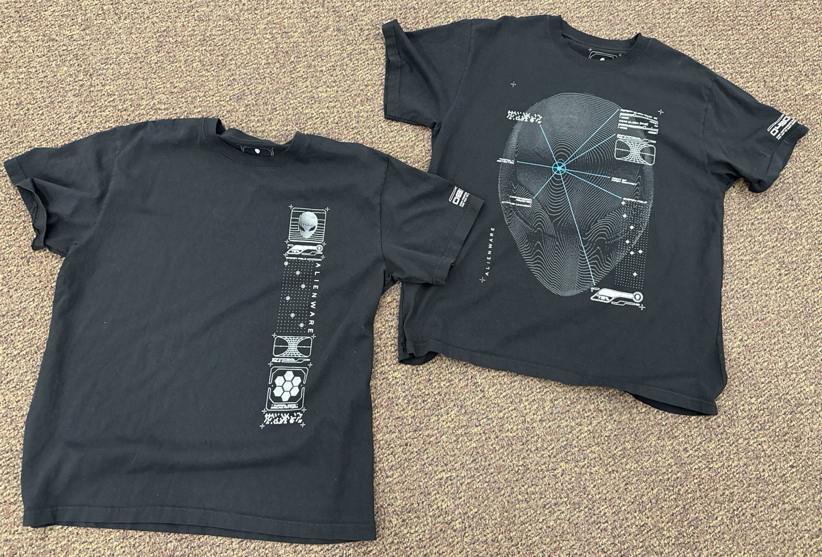 2 Alien Alienware Gaming Systems Short Sleeve Bla… - image 1