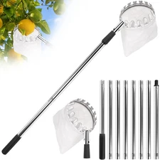 Fruit Picker Pole with Basket Telescoping -adjustable 11.5ft Apple Big Non-woven