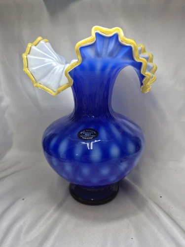 VTG MCM Arte Murano Kristall Merry Decorative Indoor Vase 9" Tall !!!