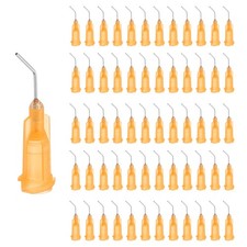 60 Pcs 23 Gauge 0.5" Blunt Tip Dispensing Needles with Luer Lock, Orange