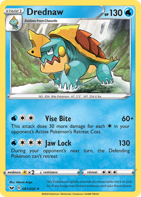 Drednaw 061/202 R Sword & Shield Pokemon NM/M