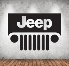 Jeep Wrangler Logo Wall Decal Art Garage Wall Decor Vinyl Sticker