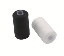 2Pcs Black and white 500m Sewing Thread Polyester Thread Set for hand & machine