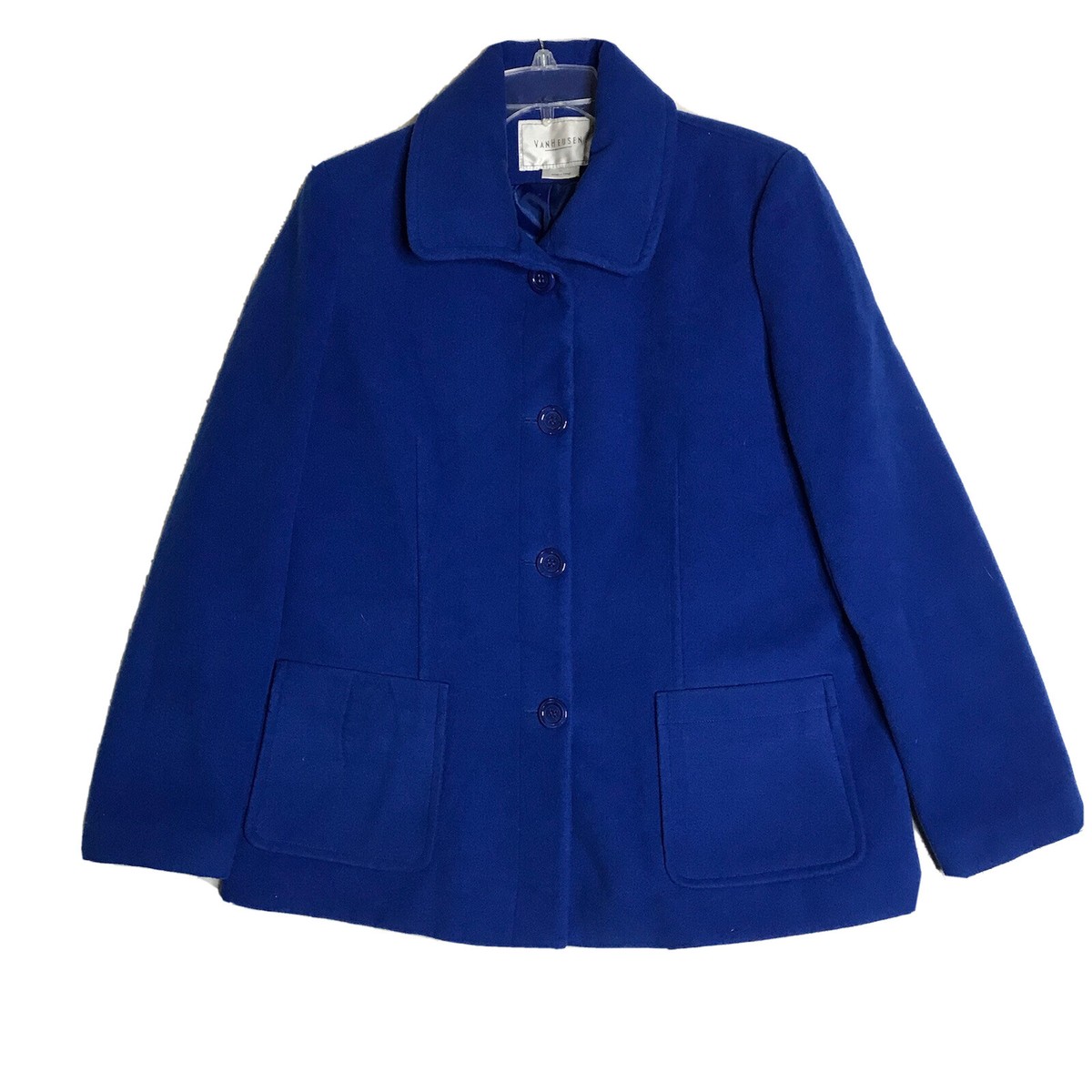 Van Heusen Coat Womens XL Blue Lined Vented Jacket 28” Long