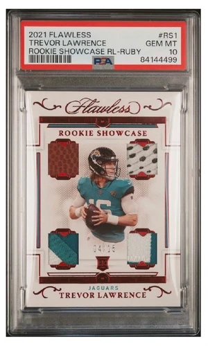 2021 Panini Flawless Trevor Lawrence Rookie Showcase /15 Ruby PSA 10 POP 1 GEM