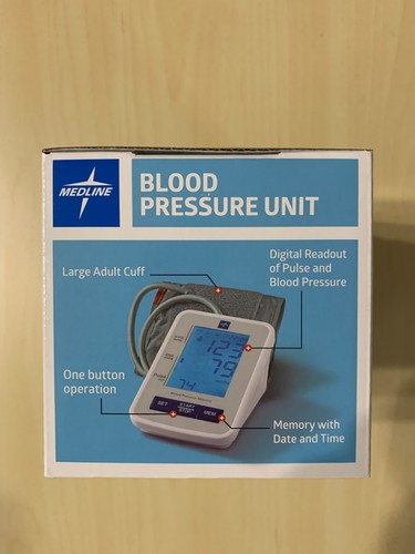 Medline One Button Digital Pulse Blood Pressure Monitor Unit Large Adult Cuff - Picture 2 of 4