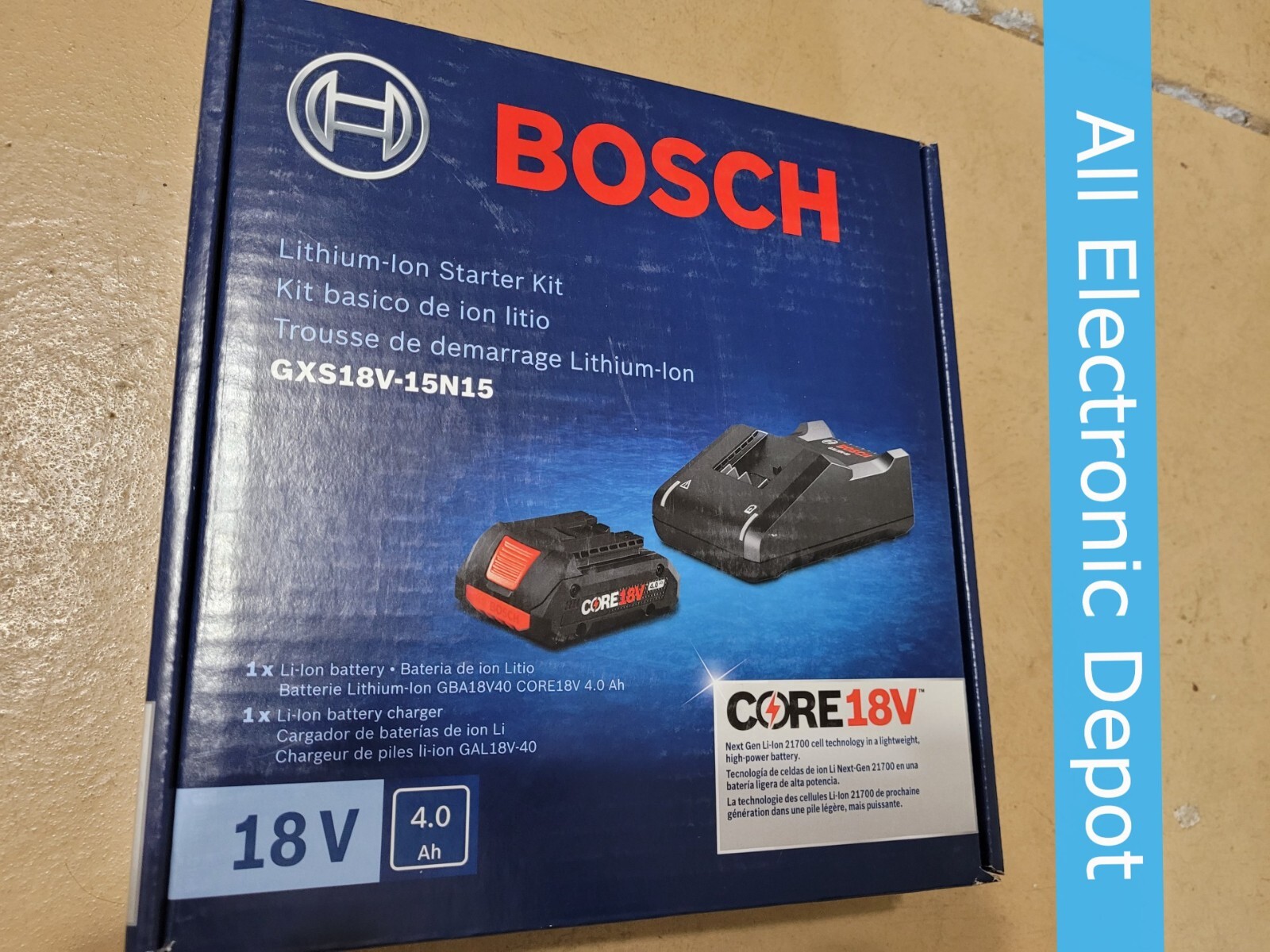 New Bosch Core 18V 4Ah Battery Kit w/Charger GXS18V15N15 eBay