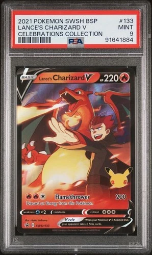 Lance's Charizard V SWSH133 PSA 9 Celebrations Promo 2021 Mint
