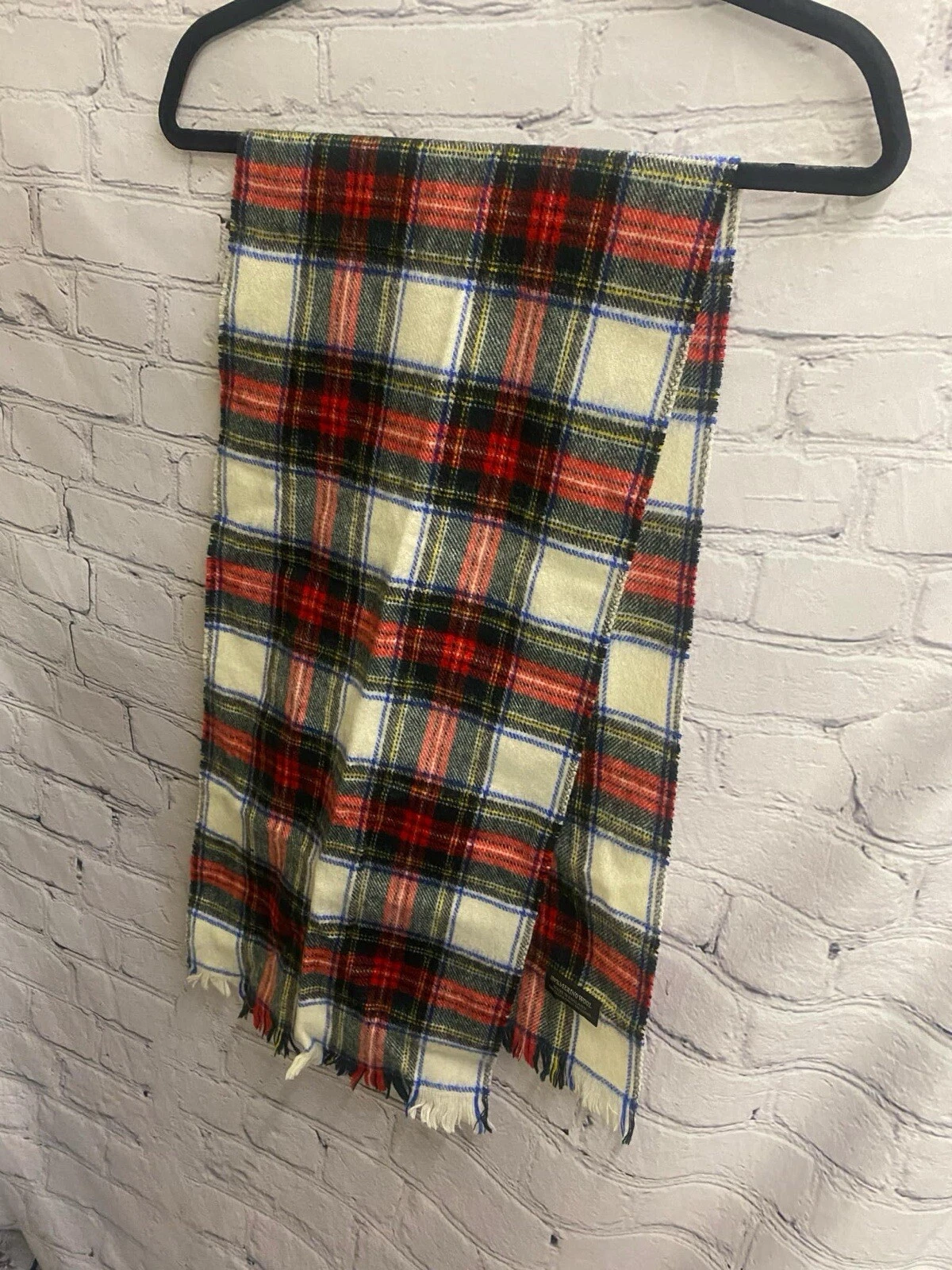 Foulard à carreaux Christian Dior Monsieur Noël 100% laine mérinos fabriqué en Angleterre