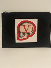 Valentino Garavani Skull Black Clutch Pouch NEW!