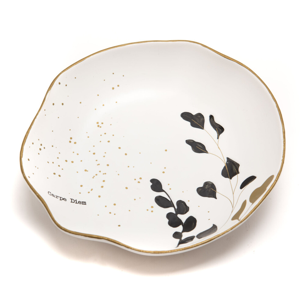 Assiette creuse Amadeus Carpe Diem en grès artisanal de 21.5 cm