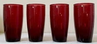 MCM Set of 4 Vintage Anchor Hocking ROYAL RUBY 5 1/4" Flat Tapered Tumbler 12 OZ