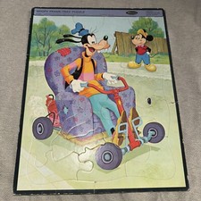 Vintage 1963 Whitman Frame Tray Puzzle -Goofy and Mickey Mouse
