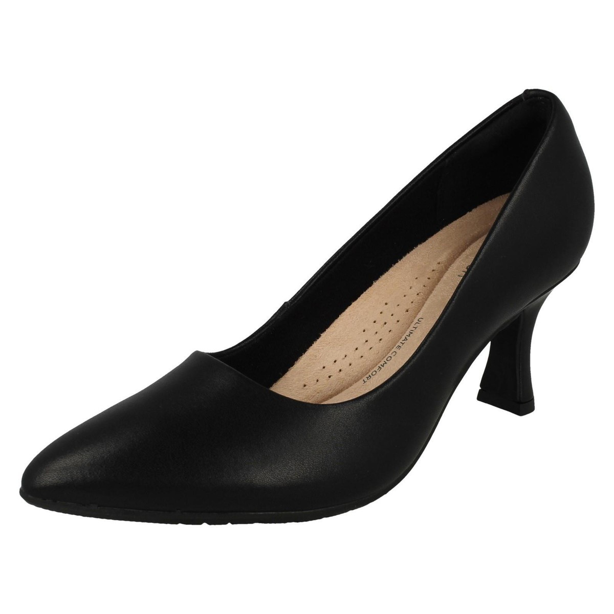 Ladies Clarks 'Kataleyna Gem' Smart Mid Heel Court Shoes D E