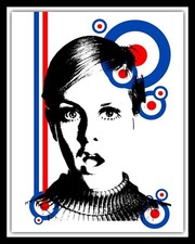 TWIGGY VESPA LAMBRETTA SCOOTER QUADROPHENIA MODS 60's MODEL METAL TIN SIGN 120