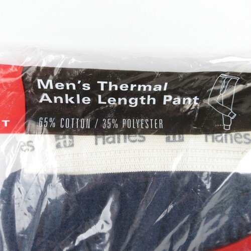 XL Hanes Herren Thermo Knöchellange Hose Navy Sealed Neu aus altem Lagerbestand Vintage 2001 - Bild 3 von 7