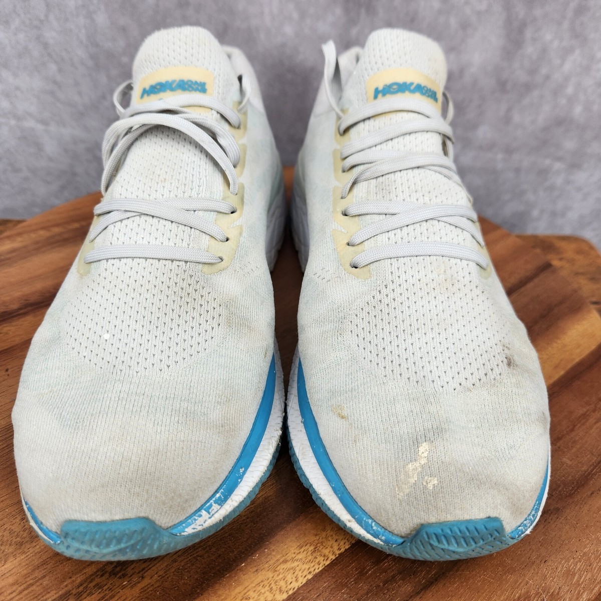 HOKA One Cavu 3 White Blue Running Shoes Men’s Sz 9.5 Hoka One One Cavu 3 Running Shoes Mens 11.5 White Blue  main image 4