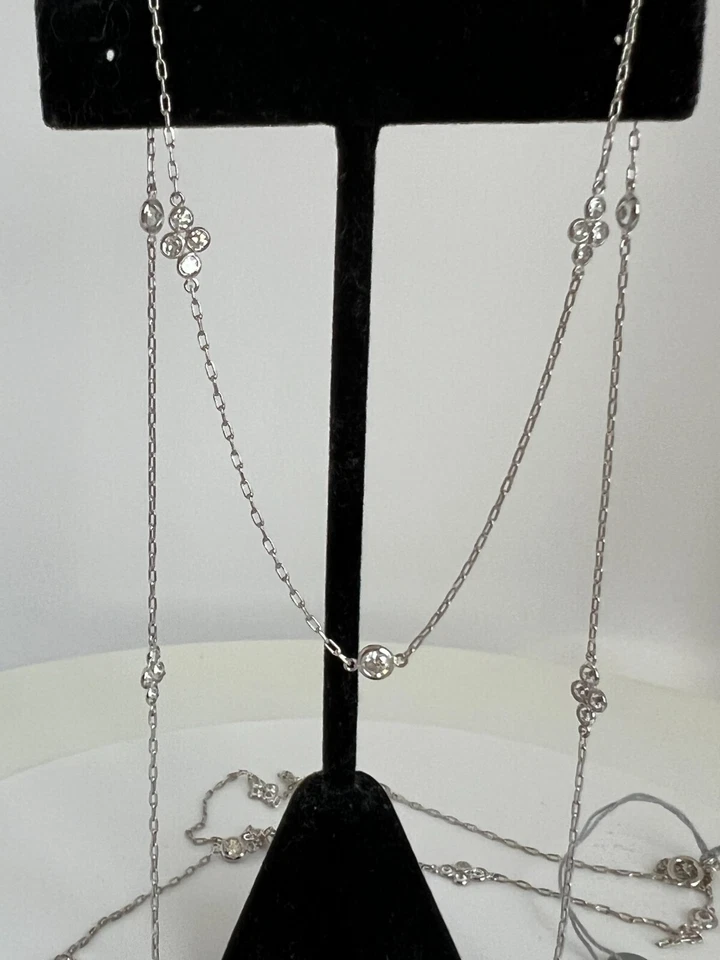 Ожерелье с бриллиантом в ярдах. Натуральные бриллианты 36 дюймов длиной из платины 2,25 карата - Изображение 2 из 4